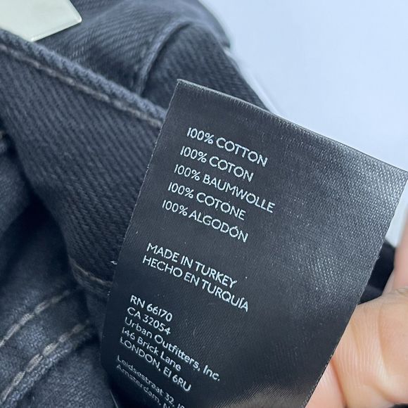 Free People Maggie Mid Rise Straight Jeans Sz 30 Distressed Washed Black Denim - Picture 9 of 11